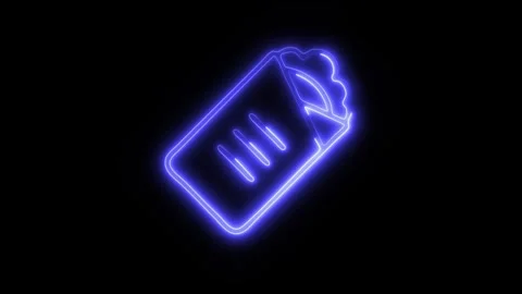 Glowing Burrito Icon in HD Video Neon Animation Vídeo Stock 304554777