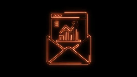 Glowing business analytics data chart appearing from email marketing concep.. Stock Footage 309915003