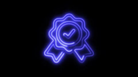 Glowing Business Development Award Icon in HD Video Neon Animation Video stock 304555911