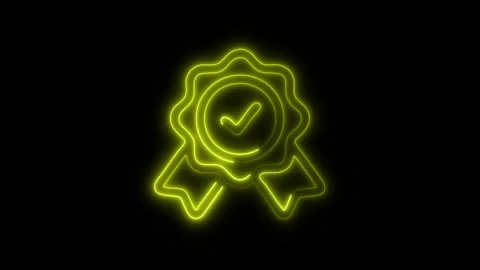 Glowing Business Development Award Icon in HD Video Neon Animation Stock Footage 304555920