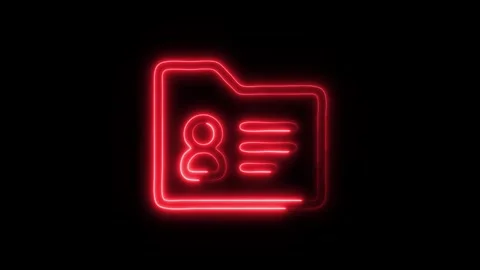 Glowing Business Development Contact Data Icon in HD Video Neon Animation Stock Footage 304555858