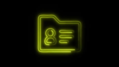 Glowing Business Development Contact Data Icon in HD Video Neon Animation Stock-Footage 304555862