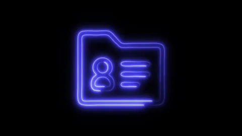 Glowing Business Development Contact Data Icon in HD Video Neon Animation 스톡 동영상 304555863