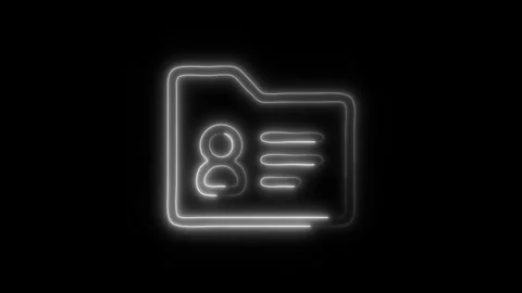 Glowing Business Development Contact Data Icon in HD Video Neon Animation Stock Footage 304555865