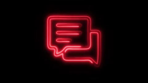 Glowing Business Development Conversation Icon in HD Video Neon Animation Stock Footage 304555902