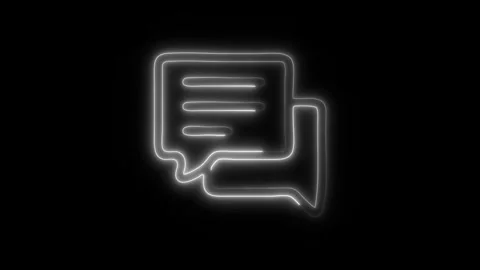 Glowing Business Development Conversation Icon in HD Video Neon Animation Stock Footage 304555905