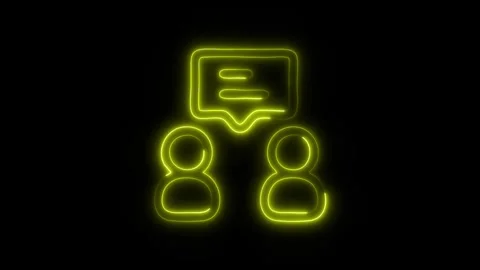 Glowing Business Development Discussion Icon in HD Video Neon Animation 库存影片 304555891