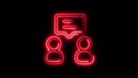 Glowing Business Development Discussion Icon in HD Video Neon Animation 库存影片 304555900