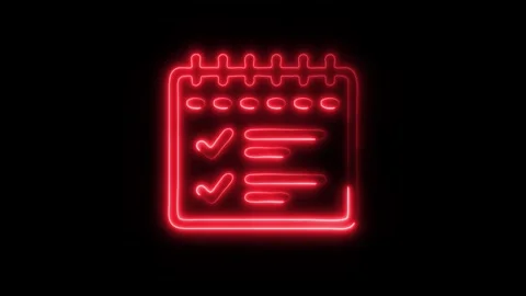 Glowing Business Development Planner Icon in HD Video Neon Animation Stock Footage 304555919