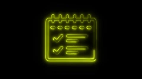 Glowing Business Development Planner Icon in HD Video Neon Animation Stock Footage 304555923