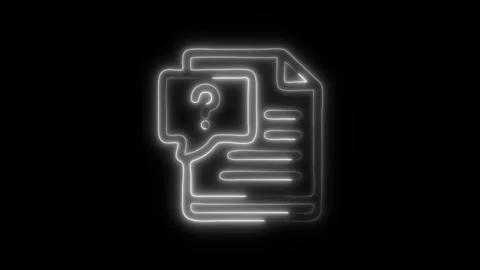 Glowing Business Development Question Icon in HD Video Neon Animation Stock Footage 304555868