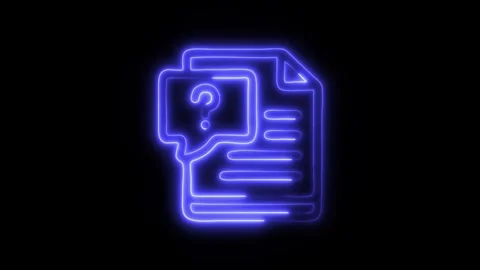 Glowing Business Development Question Icon in HD Video Neon Animation 스톡 동영상 304555869