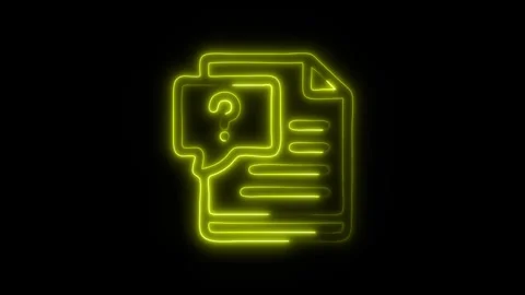 Glowing Business Development Question Icon in HD Video Neon Animation Vídeo Stock 304555872