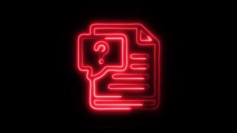 Glowing Business Development Question Icon in HD Video Neon Animation Stock Footage 304555873