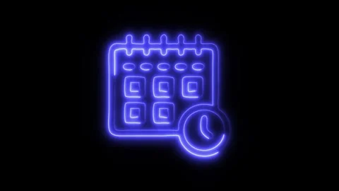 Glowing Business Development Schedule Icon in HD Video Neon Animation 스톡 동영상 304555848