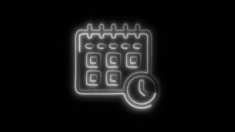 Glowing Business Development Schedule Icon in HD Video Neon Animation 動画素材 304555850