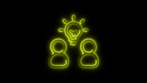 Glowing Business Development Teamwork Icon in HD Video Neon Animation 库存影片 304555855