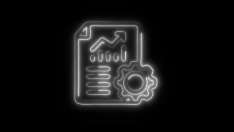 Glowing Business Optimization Icon in HD Video Neon Animation Stock Footage 304555178