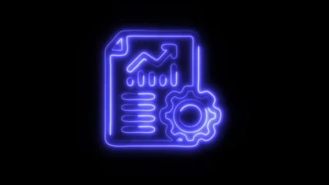 Glowing Business Optimization Icon in HD Video Neon Animation Stock Footage 304555181