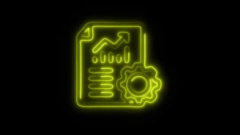 Glowing Business Optimization Icon in HD Video Neon Animation Stock Footage 304555183