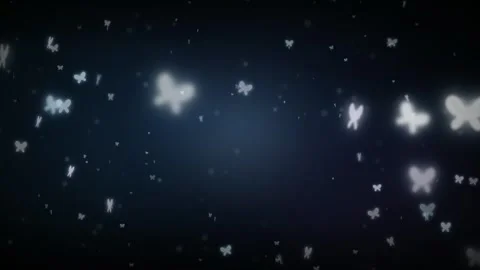 Glowing Butterflies Flying in 3D Depth of Field Ethereal Background Stockbeeldmateriaal 343947666