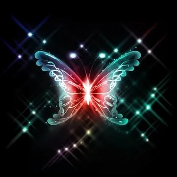 Glowing butterfly Stock Illustration