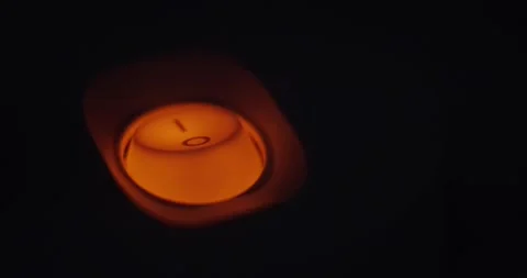 Glowing button for turning on electricity Video stock 166654601