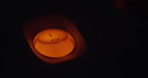 Glowing button for turning on electricity Stock Footage 166654610