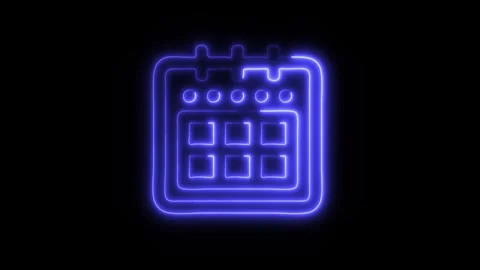 Glowing Calendar Date Icon in HD Video Neon Animation Vidéo 304555563