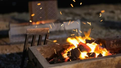 A glowing Campfire Night KSA Stock-Footage 309876808