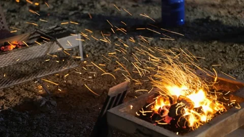 A glowing Campfire Night KSA Stock-Footage 309877002