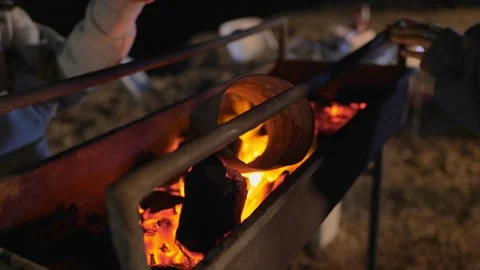 A glowing Campfire Night KSA Stock-Footage 309877083