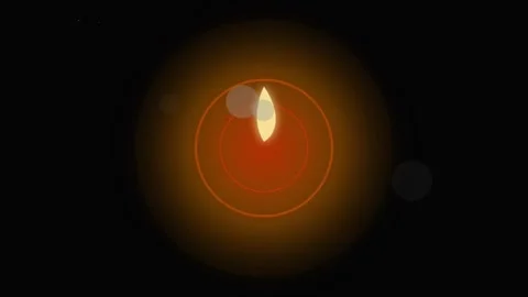 Glowing Candle Flame Animation with Warm Light Halo Lens Flare Stockbeeldmateriaal 335399575