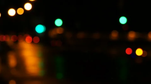The Glowing car headlights in defocus Stock Footage 85705686