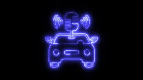 Glowing Car Recognition Icon and Symbol in HD Video Neon Stock Footage 304559334