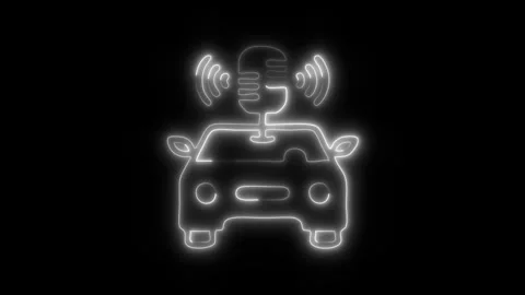 Glowing Car Recognition Icon and Symbol in HD Video Neon Stock Footage 304559336