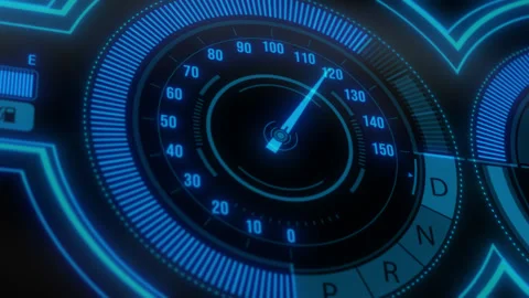 Glowing Car Speedometer Stock Footage 144787558