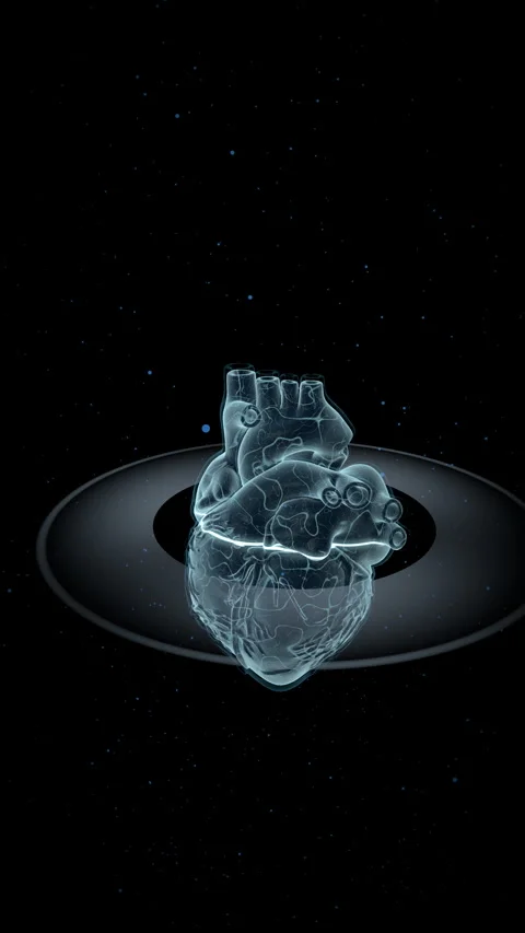 Glowing Cardiovascular Simulation, Vertical Video 9:16 4K Stock Footage 336363107
