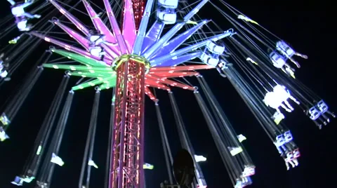 Glowing Carnival Ride Video stock 43700172