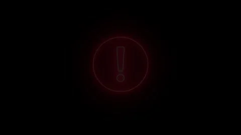 Glowing caution signal warning icon animation Isolated on black Background Stock Footage 321198009
