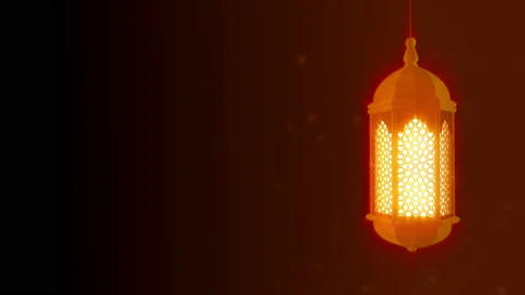 Glowing celebration lantern hanging from ceiling on dark background. Stock Footage 105285901