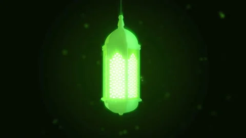 Glowing celebration lantern hanging from ceiling on dark background. Stock Footage 105285943