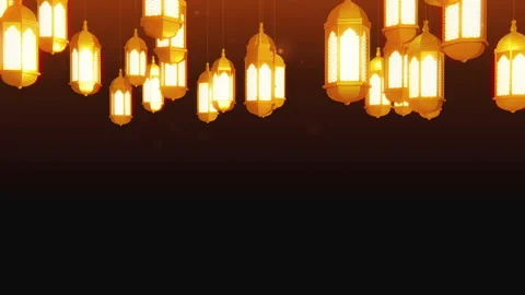 Glowing celebration lantern hanging from ceiling on dark background. Stock Footage 105286253