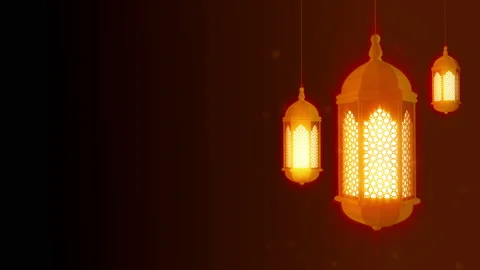 Glowing celebration lantern hanging from ceiling on dark background. Stock Footage 105286519