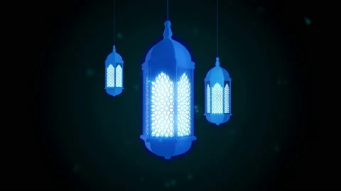 Glowing celebration lantern hanging from ceiling on dark background. Stock Footage 105286568