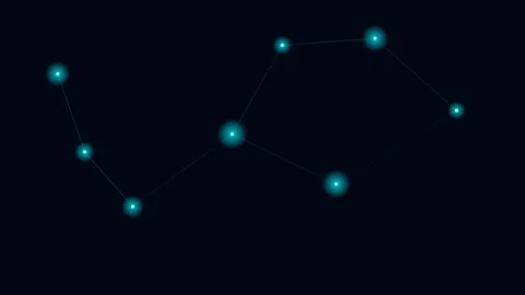 A glowing celestial constellation isolated against a deep black background Stock Footage 338311303