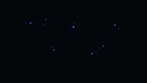 A glowing celestial constellation map against the deep black night sky Vídeos de archivo 338310562