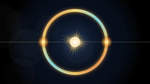 Glowing Celestial Halo with Radiating Star and Lens Flare Animation Vídeo Stock 347317533