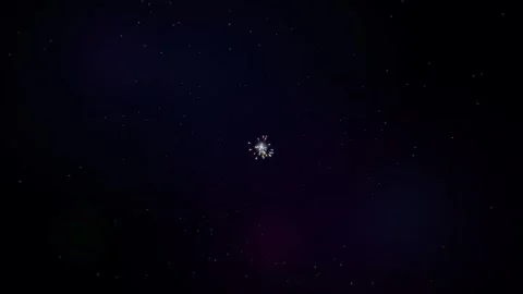 A glowing celestial sphere of stars floating in the deep void of dark space Video stock 335117853