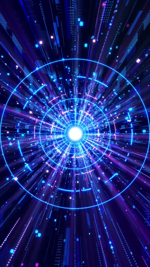 Glowing central core circular HUD elements data streams interface. artificial in 스톡 동영상 341907435